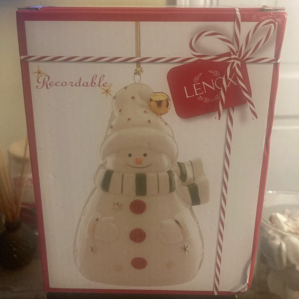 Lenox snowman recordable ornament